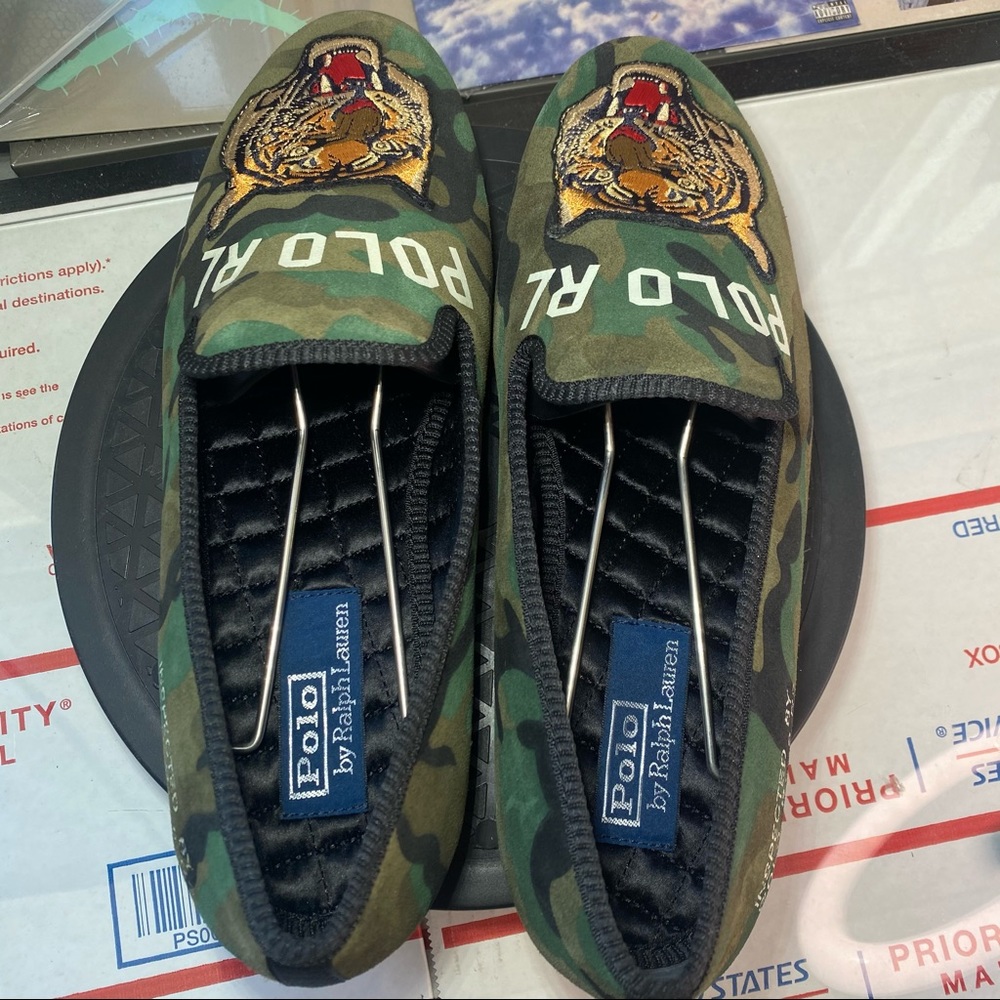 🆕 Polo Ralph Lauren Paxton Camo Suede Slipper - Picture 7 of 12